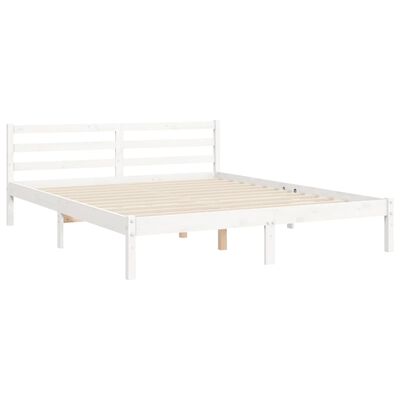 vidaXL Cadre de lit sans matelas blanc 160x200 cm bois massif