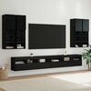 vidaXL Ensemble de meuble TV mural 7 pcs Ch&ecirc;ne noir Bois d'ing&eacute;nierie
