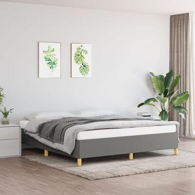 vidaXL Cadre de lit sans matelas gris foncé 160x200 cm tissu