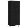 vidaXL Buffet haut Noir 69,5x34x180 cm Bois d'ing&eacute;nierie
