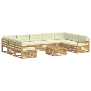 vidaXL Ensemble de canap&eacute;s d'ext&eacute;rieur 10 pcs Blanc et cr&egrave;me