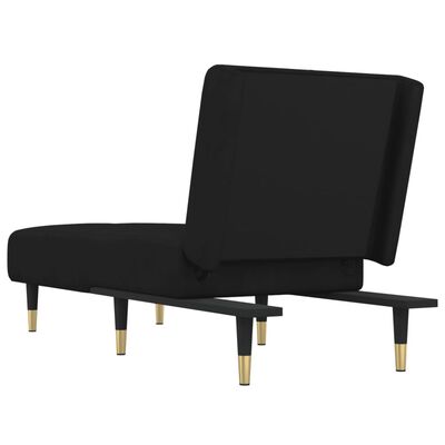 vidaXL Chaise longue noir velours