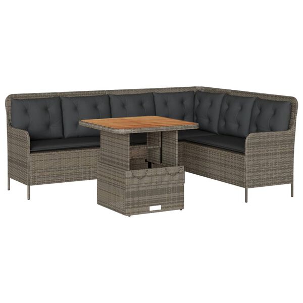 vidaXL Salon de jardin 2 pcs avec coussins Gris R&eacute;sine tress&eacute;e