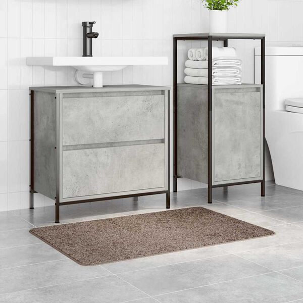 vidaXL Tapis de bain antid&eacute;rapant Marron 60 x 90 cm PP