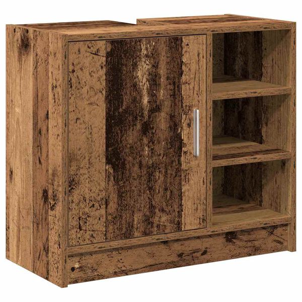 vidaXL Cabinet de salle de bain avec porte Bois Ancien 63 x 29 x 55 cm