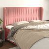 vidaXL T&ecirc;te de lit avec oreilles Rose 163x23x118/128 cm Velours