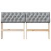 vidaXL T&ecirc;te de lit capitonn&eacute;e Gris clair 135 cm Pin massif