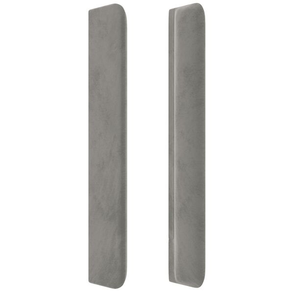 vidaXL T&ecirc;te de lit avec oreilles Gris clair 103x16x118/128 cm Velours