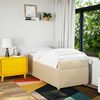 vidaXL Sommier &agrave; lattes de lit avec matelas Cr&egrave;me 100x200 cm Tissu