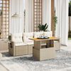 vidaXL Salon de jardin avec coussins 5 pcs beige r&eacute;sine tress&eacute;e