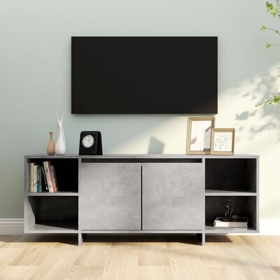 vidaXL Meuble TV Gris béton 130x35x50 cm Bois d'ingénierie