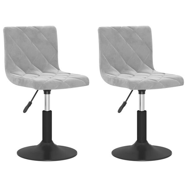 vidaXL Chaises pivotantes &agrave; manger lot de 2 gris clair velours