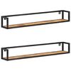 vidaXL &Eacute;tag&egrave;res murales 2 pcs 120 cm Bois de manguier brut