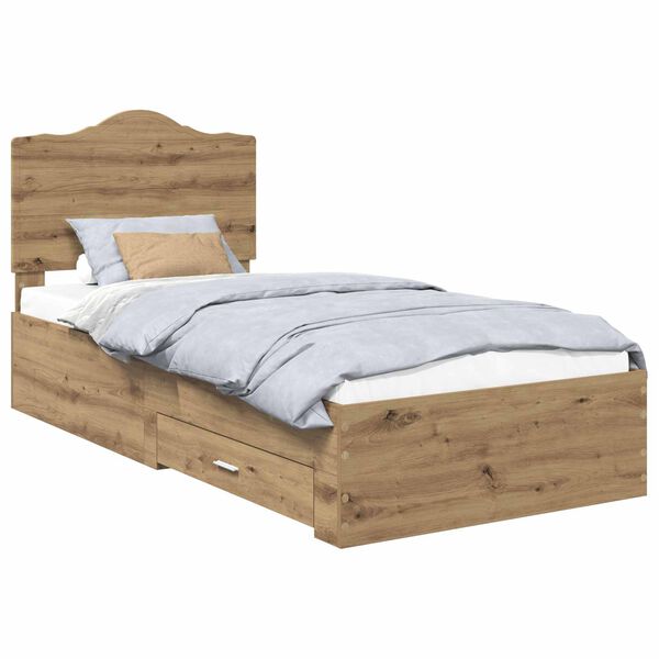vidaXL Cadre de lit Ch&ecirc;ne artisanal 100 x 200 cm Bois d'ing&eacute;nierie