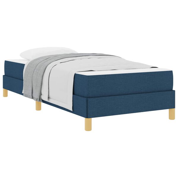 vidaXL Lit &agrave; ressorts avec matelas Bleu 100 x 200 cm tissu