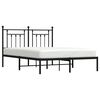 vidaXL Cadre de lit m&eacute;tal sans matelas avec t&ecirc;te de lit noir 140x200cm