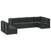 vidaXL Salon de jardin 7 pcs avec coussins Noir Résine tressée