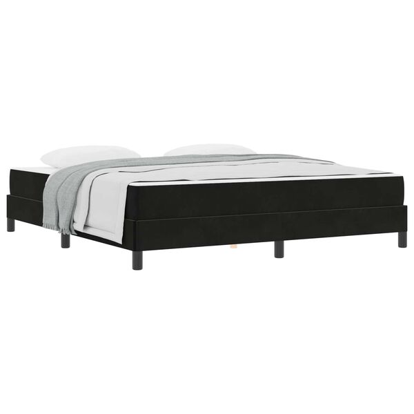 vidaXL Lit &agrave; ressorts avec matelas Noir 180 x 210 cm tissu