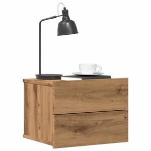 vidaXL Table de chevet murale ch&ecirc;ne artisanal 40x32x30 cm