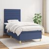 vidaXL Sommier &agrave; lattes de lit avec matelas Bleu 90x200 cm Tissu