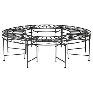 vidaXL Banc circulaire tour d'arbre &Oslash;160 cm Noir Acier