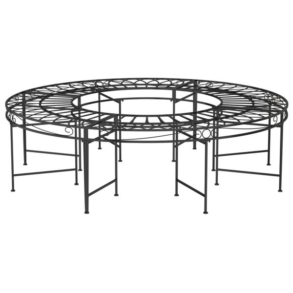 vidaXL Banc circulaire tour d'arbre &Oslash;160 cm Noir Acier
