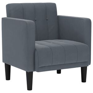 vidaXL Fauteuil avec accoudoirs velours gris fonc&eacute; 53 cm