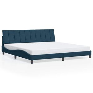 vidaXL Cadre de lit sans matelas Hanko bleu 200x200 cm velours
