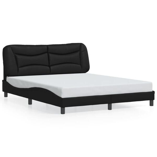 vidaXL Cadre de lit sans matelas Hvar noir 160x200 cm similicuir