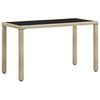 vidaXL Table de jardin Beige 123x60x74 cm Résine tressée