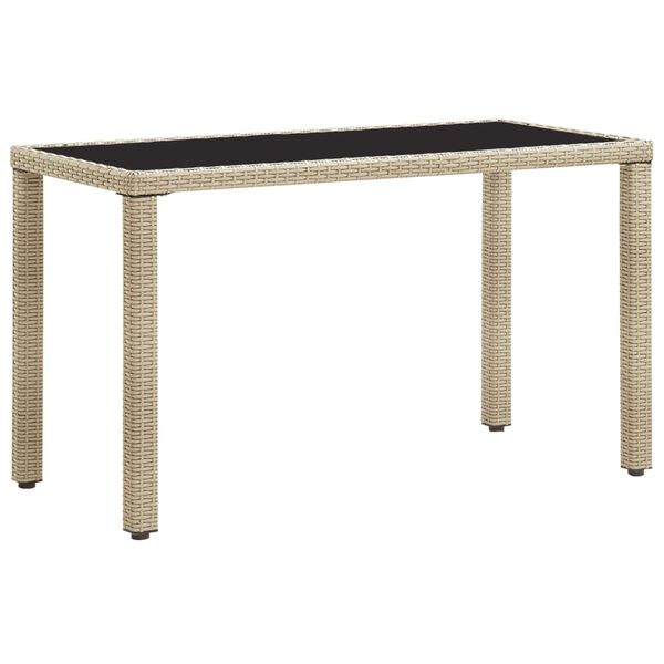vidaXL Table de jardin Beige 123x60x74 cm Résine tressée