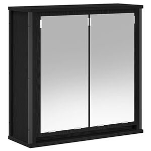 vidaXL Armoire murale de salle de bain miroir ch&ecirc;ne noir 60x21x60 cm