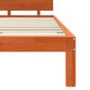 vidaXL Cadre de lit Cire marron 135 x 190 cm Bois de pin massif
