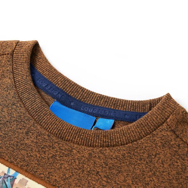 T-shirt enfant &agrave; manches longues m&eacute;lange cognac 116