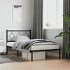 vidaXL Cadre de lit m&eacute;tal sans matelas avec t&ecirc;te de lit noir 100x190cm