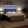 vidaXL Sommier &agrave; lattes de lit et matelas Gris clair 200x200cm Velours