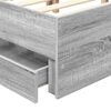 vidaXL Cadre de lit Gris Sonoma 150 x 200 cm Bois Ing&eacute;nierie