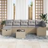 vidaXL Ensemble de canap&eacute; de jardin 8 pcs Beige Poly rotin