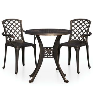vidaXL Ensemble de bistro 3 pcs Aluminium coul&eacute; Bronze