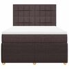 vidaXL Sommier &agrave; lattes de lit avec matelas Marron fonc&eacute; 140x190 cm