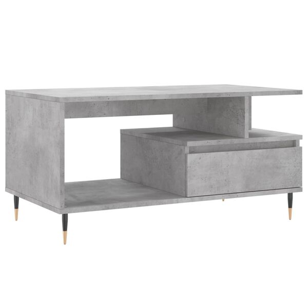 vidaXL Table basse Gris béton 90x49x45 cm Bois d'ingénierie