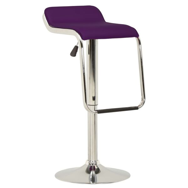 vidaXL Tabourets de bar lot de 2 violet tissu et bois courb&eacute;