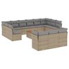 vidaXL Salon de jardin avec coussins 14 pcs beige r&eacute;sine tress&eacute;e