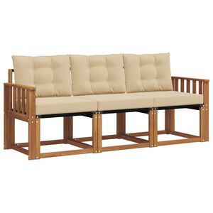 vidaXL Ensemble de canap&eacute;s d'ext&eacute;rieur 3 pcs Naturel et Beige