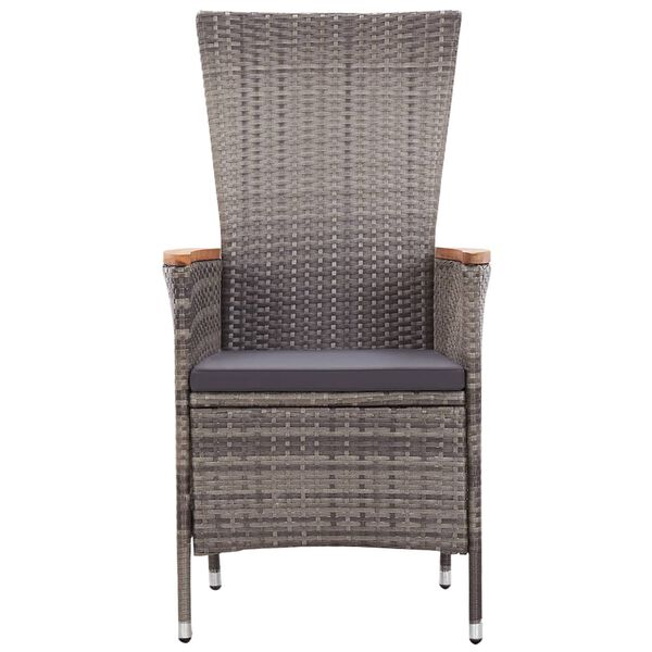 vidaXL Ensemble &agrave; manger de jardin avec coussins 5 pcs Gris