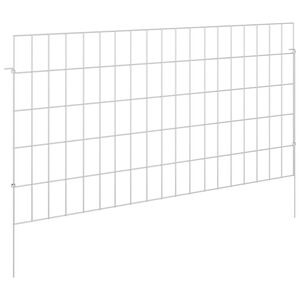 vidaXL Cl&ocirc;ture de jardin avec piquets 12 pc 95 x 50 cm Acier galvanis&eacute;