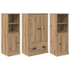 vidaXL Haut Armoire 3 pcs Ch&ecirc;ne artisanal Bois d'ing&eacute;nierie