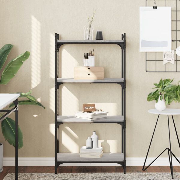 vidaXL Biblioth&egrave;que &agrave; 4 niveaux sonoma gris 60x30x120 cm