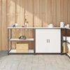 vidaXL Ensemble de rangement cuisine 2 pcs Blanc Acier lamin&eacute; &agrave; froid