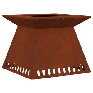 vidaXL Brasero Rouill&eacute; 60 x 60 x 50 cm Acier patin&eacute;